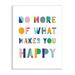 Stupell Industries What Makes You Happy Phrase Kids' Block Typography White Framed Giclee Texturized Art By CAD Designs Canvas | Wayfair