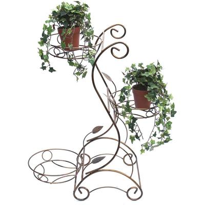 Blumentreppe Metall 75 cm Blumenständer mit 3 Ablagen 10-0074 Blumenregal Blumensäule Pflanzensäule