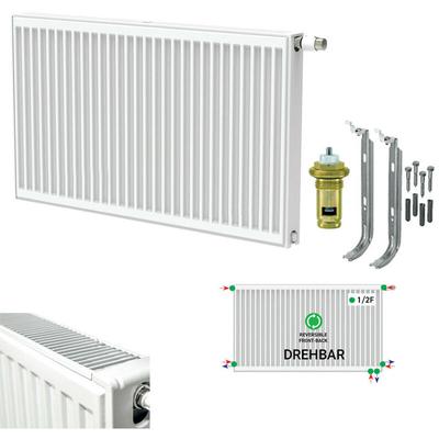 Universalheizkörper Kompakt Ventilheizkörper 6 Anschlüsse T22 500x900-1345W - Belrad