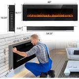 Bossin 36 to 72 inch Electric Fireplace Ultra-Thin and Silence Linear Recessed Wall Mounted Fireplace with Remote Control