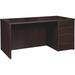 Lorell Prominence 2.0 Espresso-Pedestal Desk - 3-Drawer