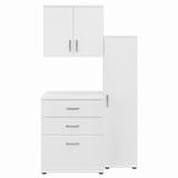 Bush Business Furniture Universal 3 Piece Modular Closet Storage Set with Floor and Wall Cabinets in White - Bush Business Furniture CLS005WH