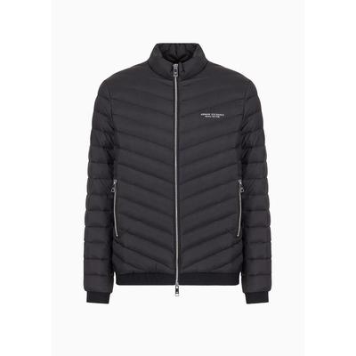 Down Quilted Jacket Resealable With Pouch - Black ...