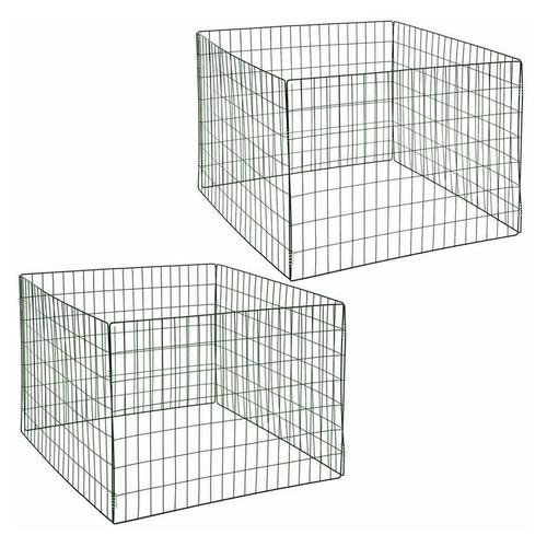 Komposter Metall Drahtgitter 2er Set Gartenkomposter 90x90x70 cm Draht Gitter