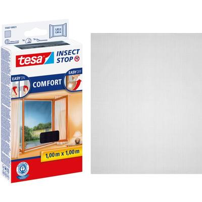 tesa Insect Stop COMFORT Fliegengitter für Fenster - Insektenschutz mit Klettband selbstklebend Image