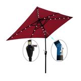 10 x 6.5 Ft Rectangular Patio Solar LED Lighted Outdoor Umbrellas