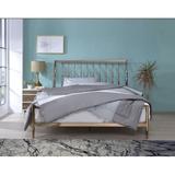 Marianne Queen Bed, with Low Profile Footboard & Slatted Design Headboard & Tapered Legs, Copper