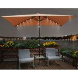 10 x 6.5 Ft Rectangular Patio Solar LED Lighted Outdoor Umbrellas