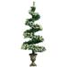 Costway 4FT Pre-lit Spiral Snowy Artificial Christmas Entrance Tree w/