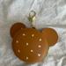 Disney Bags | Disney Parks Mickey Mouse Flair Icon Bag Charm Coin Purse | Color: Brown/Gold | Size: Os