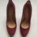 Coach Shoes | Coach Nala Kid Suede Heels In Port - Size 7 | Color: Red | Size: 7