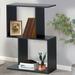 Gymax 2-tier S-Shaped Bookcase Free Standing Storage Rack Wooden - See Details