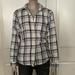 American Eagle Outfitters Tops | American Eagle Boyfriend Fit White Blue Pink Flannel Shirt | Color: Blue/White | Size: Xs