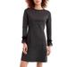 J. Crew Dresses | J. Crew Tulle Trim Long Sleeve Gray & Black Sheath Dress Size Medium | Color: Black/Gray | Size: M