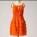 Anthropologie Dresses | Maeve (From Anthropologie) Sleeveless Orange Ruffle Dress | Color: Orange | Size: 8