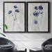 Gracie Oaks Indigo Botanical III - 2 Piece Graphic Art Print Set Canvas in Blue/Gray/Green | 22.5 H x 61 W x 3 D in | Wayfair