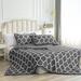 Rosdorf Park Fleece Comforter Set w/ Moroccan Pattern, Comfortable Bedding Comforter Set w/ 2 Pieces Pillowcase Microfiber/Flannel in Gray | Wayfair