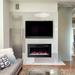 Symple Stuff Electric Wall Mounted Recessed Fireplace w/ Remote 1500/750 Watt in Black, Size 17.0 H x 30.0 W x 4.13 D in | Wayfair