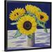 Rosalind Wheeler Sunflower Still Life Canvas Wall Art Canvas in White | 36 H x 36 W x 1.75 D in | Wayfair 5AB08F9DE9AF49258A47E219E60C77C0