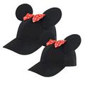 Disney Girls' Minnie Mouse Ears Hat, Set of 2 for Mommy and Me, Matching Little Baseball Caps, Adult 2-5, Years