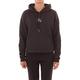 Calvin Klein Jeans Women's Cropped Monogram Hoodie Sweatshirt, Ck Black, L