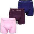 Calvin Klein Men's Cotton Stretch Boxer Shorts (3-Pack) (Grape Glim/Pale Orchid/Purple Fuss) M