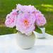 Primrue Silk Peony Floral Arrangement in Pot Faux Silk in Indigo | 12 H x 12 W x 12 D in | Wayfair F46CAF024EFB4FCC85F1EF73FEF78C47