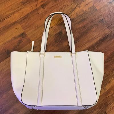 Kate Spade Bags | Kate Spade White Tote Double Zip, Guc | Color: White | Size: Os