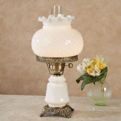 Mindy Hobnail Table Lamp White , White