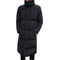 IFIKK Men's Winter Long Down Jacket Outwear Men Stand Collar Thicken Warm Puffer Coat Plus Size Padded Puffer Quilted Padded Windproof Coat Parka High Neck Zipper Comfy Padded Bubble Parka Black