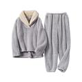 ZAPZEAL Women's Pyjama Sets Ladies Loungewear Pyjamas for Women Comfy Warm Soft Womans Lounge Wear Pjs Sets Nightwear Fluffy Fleece Womens Soft Pajamas,Grey XL