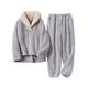 ZAPZEAL Women's Pyjama Sets Ladies Loungewear Pyjamas for Women Comfy Warm Soft Womans Lounge Wear Pjs Sets Nightwear Fluffy Fleece Womens Soft Pajamas,Grey XL