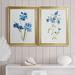 Winston Porter Blue Blossom Botanical I - 2 Piece Painting Set on Canvas Canvas, Solid Wood in Blue/Green/Indigo | 85 H x 30.5 W x 1.5 D in | Wayfair