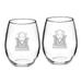 Marshall Thundering Herd 2-Piece 21oz. Stemless Wine Glass Set