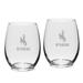 Wyoming Cowboys 2-Piece 15oz. Stemless Wine Glass Set