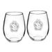 South Dakota Coyotes 2-Piece 21oz. Stemless Wine Glass Set