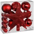 Homemaison - Kit de décoration pour sapin de Noël Rouge 20 cm - Rouge