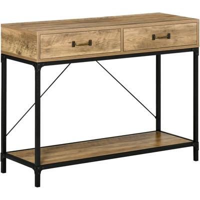 Konsolentisch Flurtisch mit Ablage und 2 Schubladen, 100 x 35 x 76,5 cm Beistelltisch Sofatisch Image