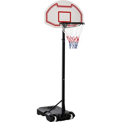 Homcom - Basketballkorb Outdoor mit Rollen 155-210 cm Höhenverstellbar, Transportable