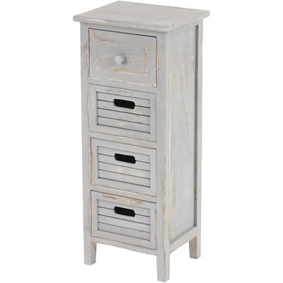 Kommode H18, Schubladenschrank Schrank, 4 Schubladen, 74x30x25cm Shabby-Look Vintage grau Image