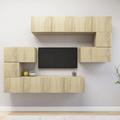 vidaXL Set Mobili Porta TV 8pz Rovere Sonoma in Legno Multistrato