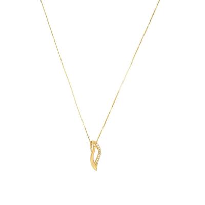 amor - Kette mit Anhänger für Damen, Gold 585, Zirkonia synth. Ketten 1 ct