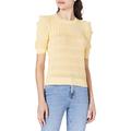 Morgan Women's Pull col Rond Maille ajourée MLILOU Sweater, Corn Yellow, M/Tall