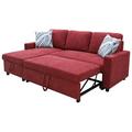 Red Sectional - Zipcode Design™ Gillock 83" Wide Microfiber Reversible Sleeper Sofa & Chaise Linen | 34 H x 83 W x 56 D in | Wayfair