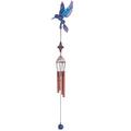 Arlmont & Co. Aeries Hummingbird Wind Chime Resin/Plastic/Copper in Blue | 23 H x 4 W x 3 D in | Wayfair 8404ED26D6F34CCE8E31CF27A335ECC8