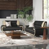 Wade Logan® Ehan 2 Piece Faux Leather Living Room Set Faux Leather | 34 H x 78 W x 28 D in | Wayfair Living Room Sets