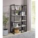 17 Stories 72.25" H x 38" W Steel Etagere Bookcase in Black/Brown/Gray | 72.25 H x 38 W x 18 D in | Wayfair E413B5797157430DAF9DC67751F2EF1E