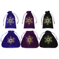 Sac en velours Star Moon pour cartes de tarot oracle sac de rangement en cristal pour cartes de