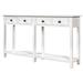 Dahlia 59" Rustic Brushed Table Console in Ivory White - 59"L x 15.2"W x 33"H