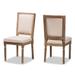 Louane French Inspired Upholstered Wood Dining Chair Set(2PC)-Beige